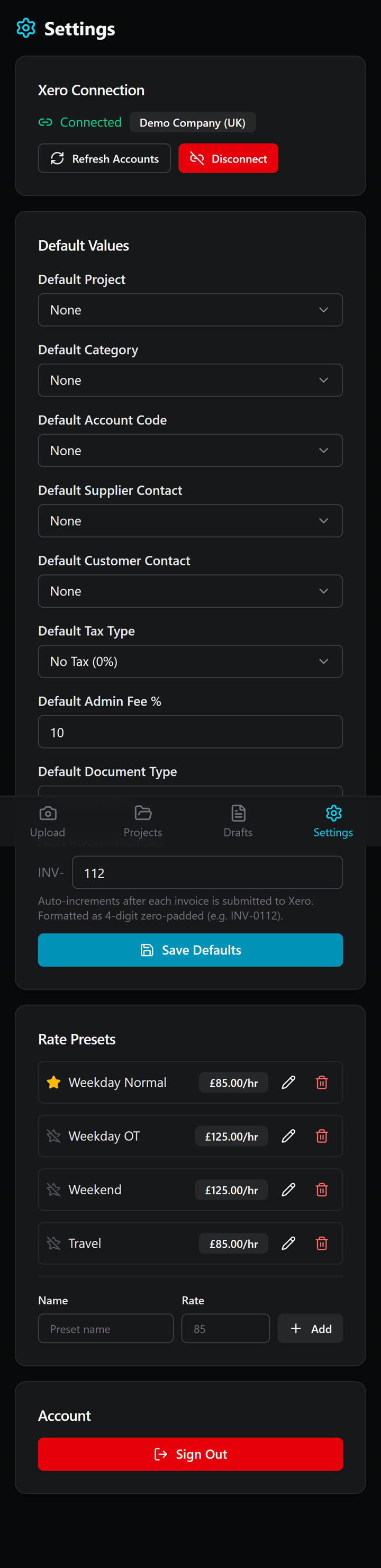 Connected to Xero, reconciled and tidy
